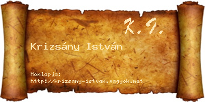 Krizsány István névjegykártya